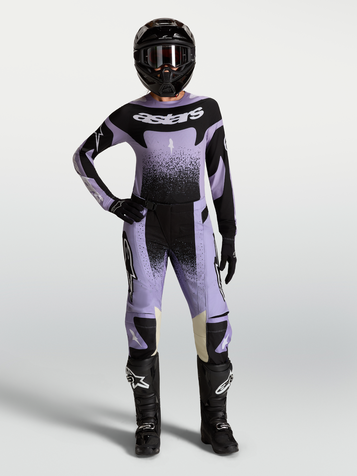Pantalones Stella Techstar Swan de Alpinestars, pantalones de motocross para mujer, lila y negro, rendimiento off-road