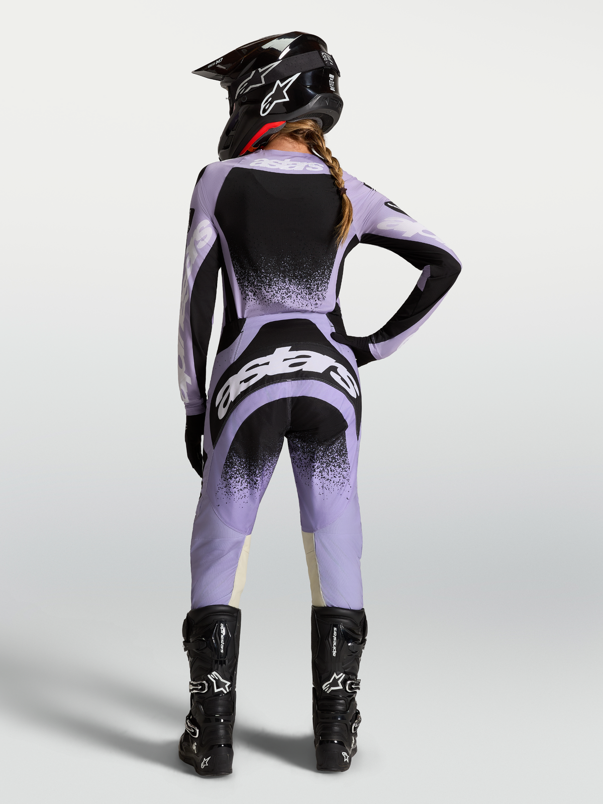 Alpinestars Stella Techstar Swan, pantalones de motocross para mujer, morados y negros, ajuste ergonómico para off-road