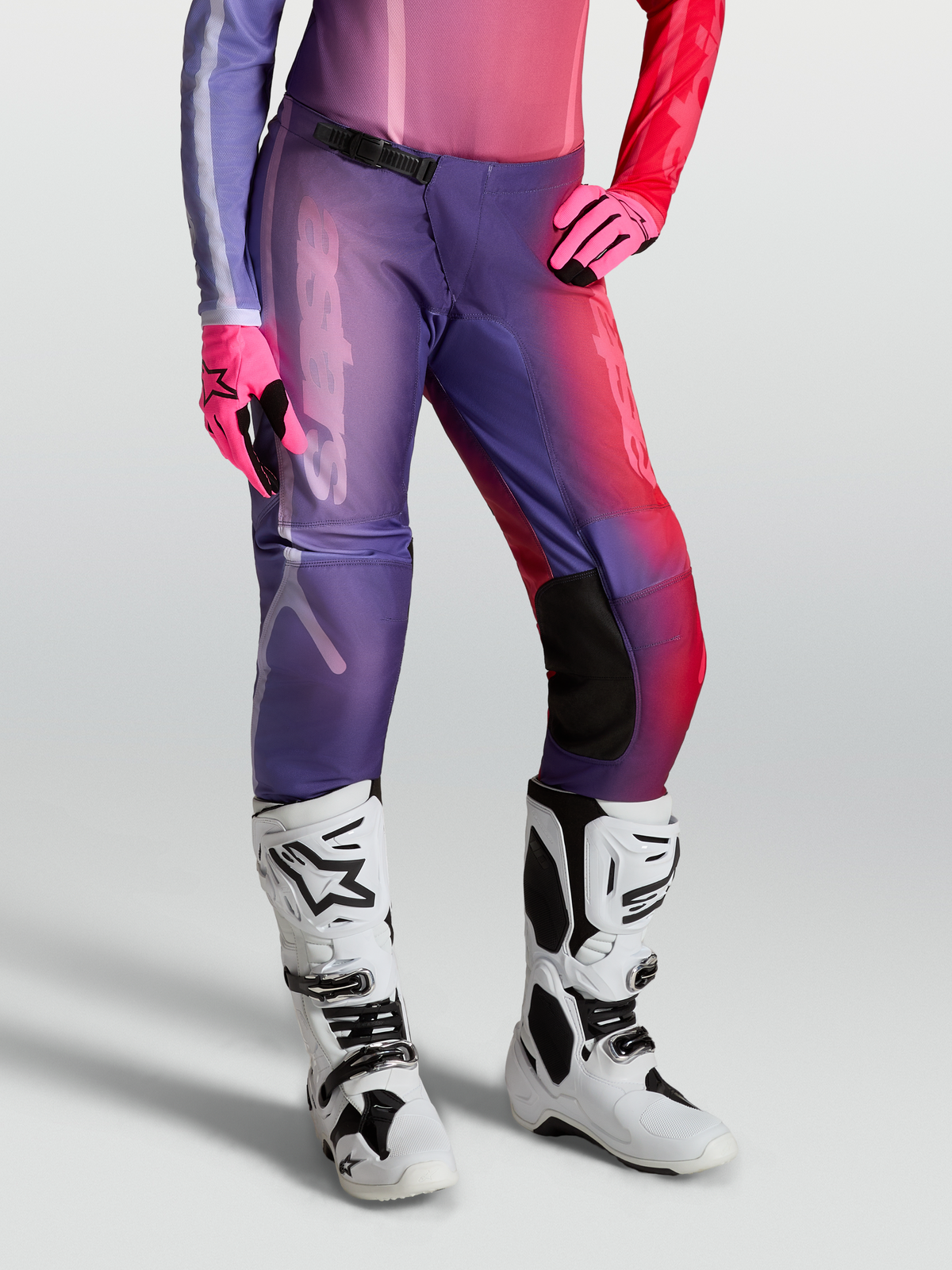 Alpinestars Stella Fluid Kepler, pantalones de motocross para mujer, morados y rojos, diseño ergonómico off-road