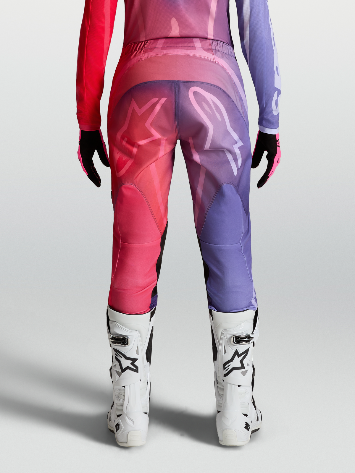 Alpinestars Stella Fluid Kepler, pantalones de motocross para mujer, morado y rojo, diseño ergonómico con ajuste deportivo y durabilidad para off-road