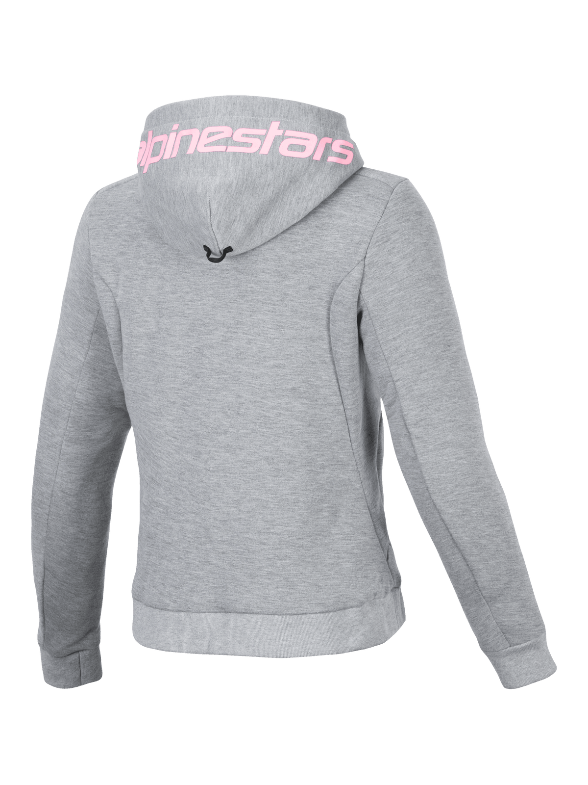 Alpinestars Stella Chrome V2 Sport Hoodie, sudadera de moto para mujer, gris y rosa flúor, con logotipo en la capucha
