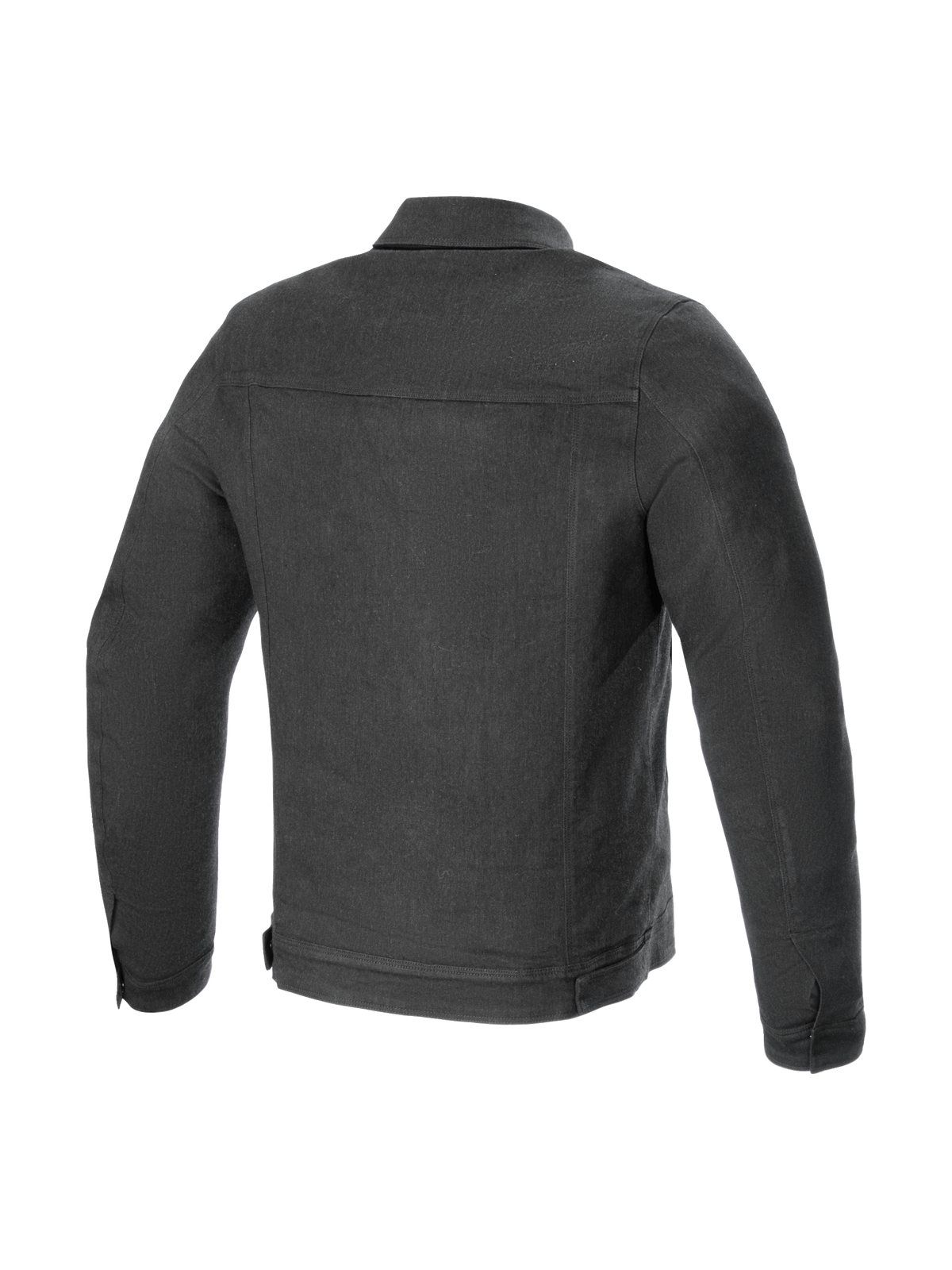 Alpinestars chaqueta Garage, chaqueta de moto urbana para hombre, gris humo, denim de algodón elástico, vista trasera, compatible con Tech-Air