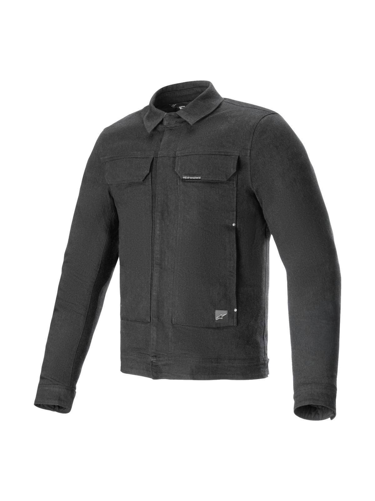 Alpinestars chaqueta Garage, chaqueta de moto urbana, gris humo, denim de algodón elástico con protección CE nivel 1.