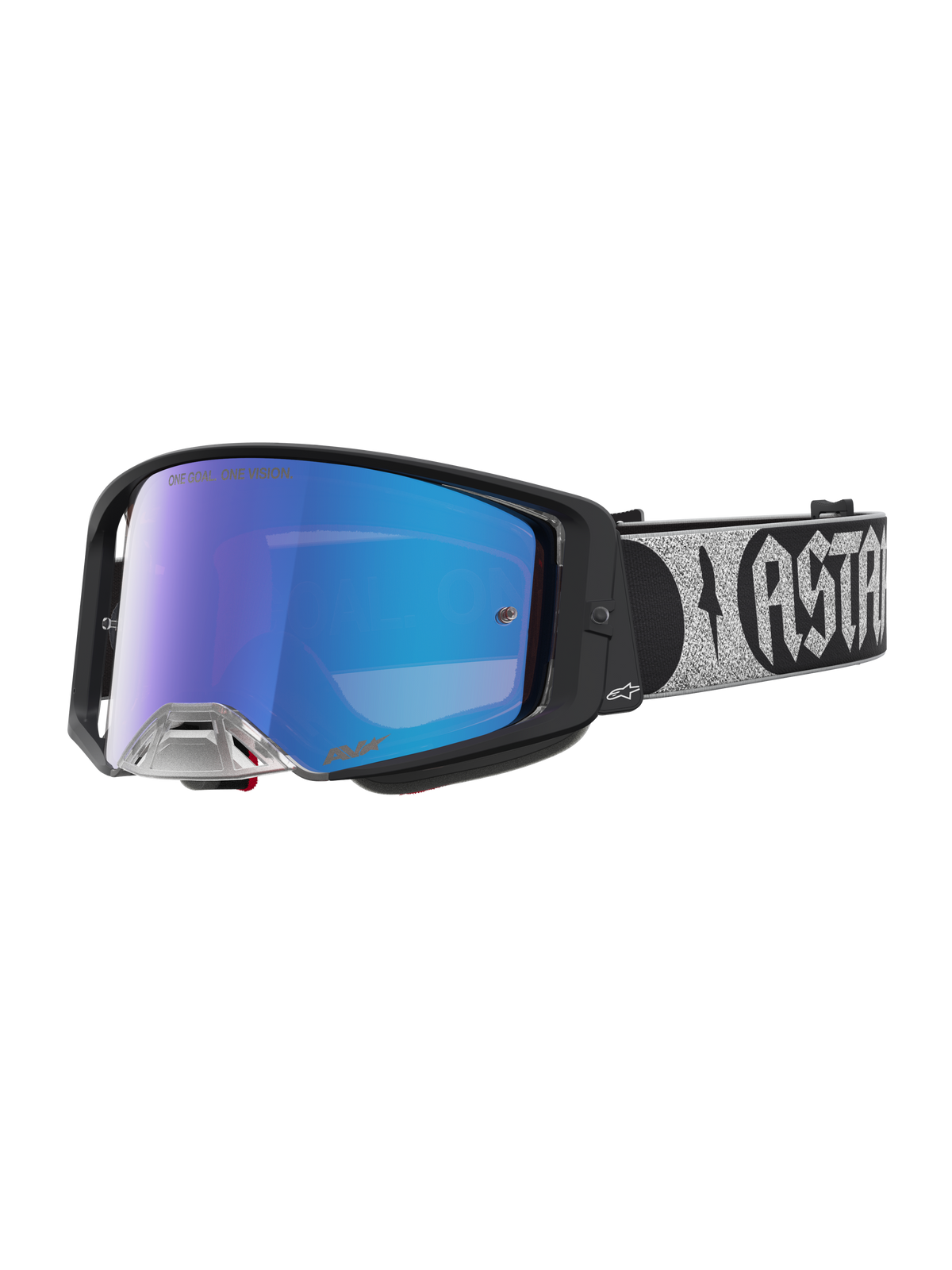 Gafas Alpinestars Supertech Atrox, motocross y off-road, negras con lente de espejo azul, visión profesional para competición