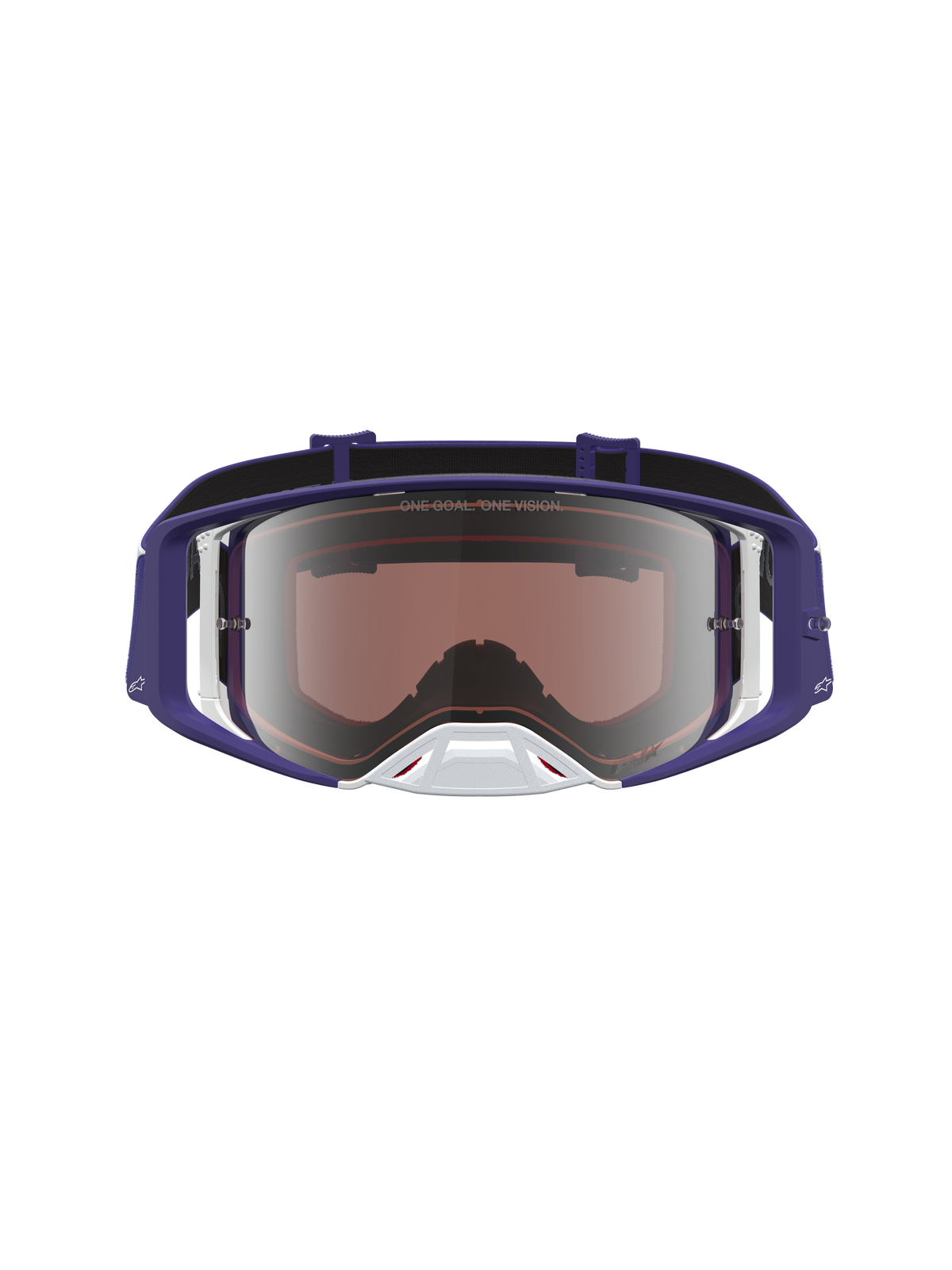 Alpinestars Supertech Atrox, gafas de motocross azules y blancas, lente plateada espejada, óptica de carreras de alta gama