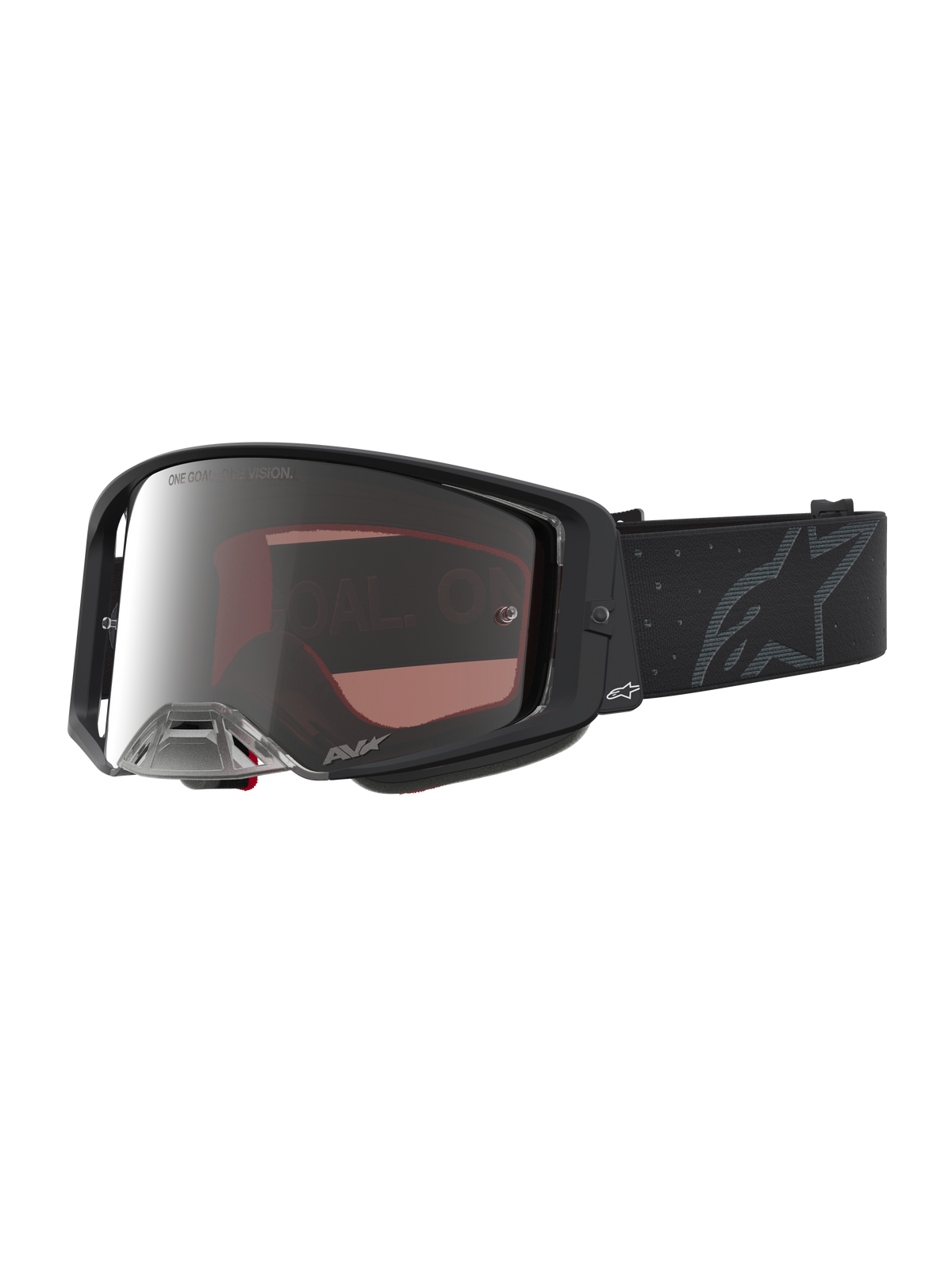 Alpinestars Gafas Supertech Cloak, gafas de motocross racing unisex, negras y plateadas, lente de policarbonato