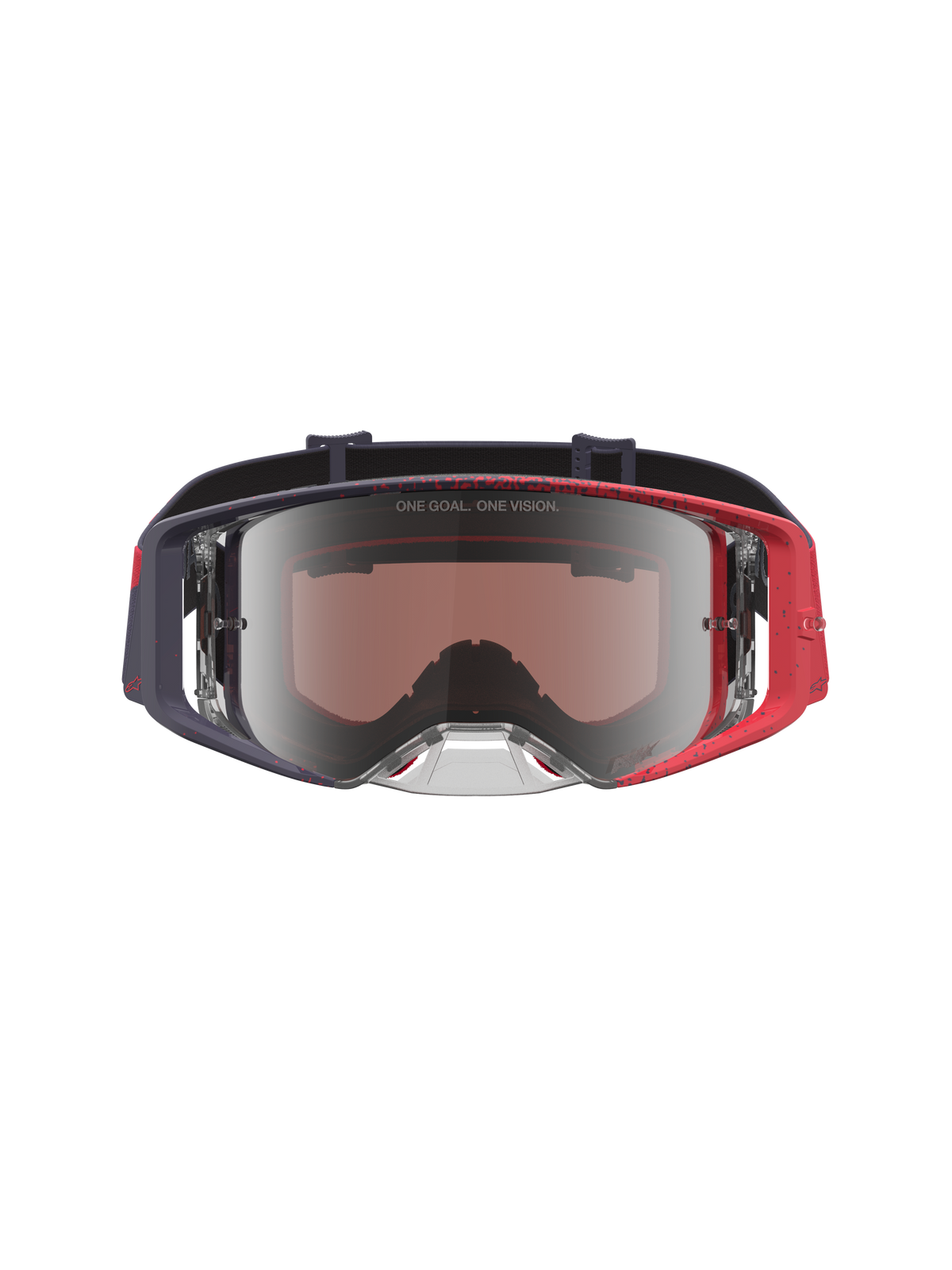 Alpinestars Supertech Hiten Motocross Goggles in Black and Red with a Mirror Silver Lens for off-road performance.