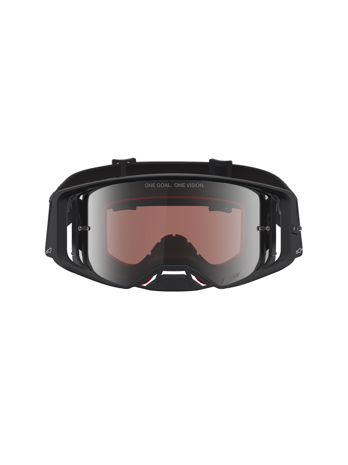 Gafas Alpinestars Supertech Vesta de motocross, negras y plateadas mate, con lentes espejadas de alta definición