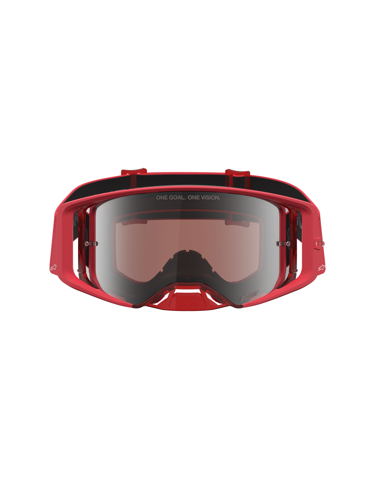 Gafas Alpinestars Supertech Vesta para motocross en rojo flúor y plateado espejo con lente de espejo de alta calidad.