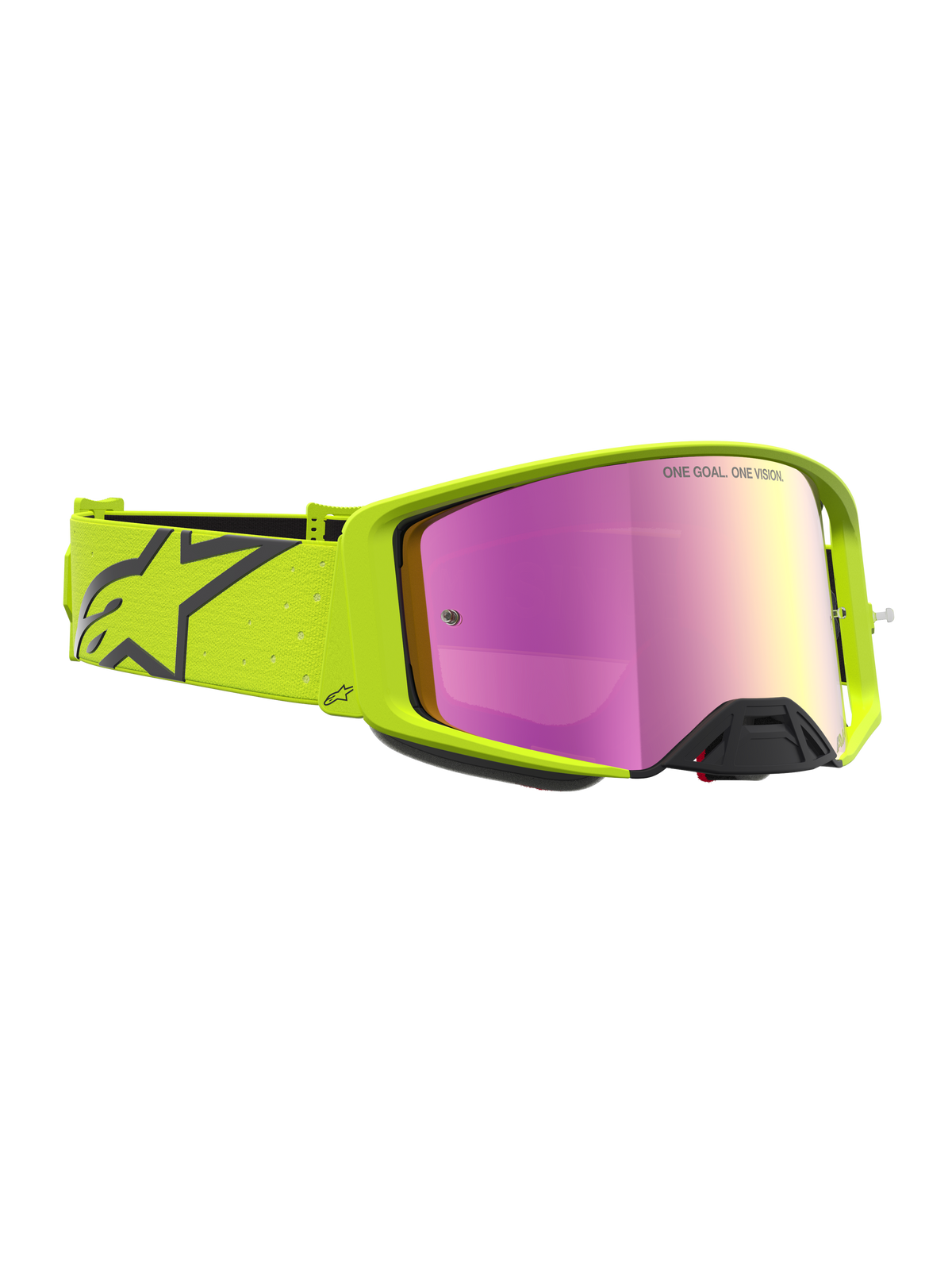 Alpinestars Supertech Vesta, gafas de motocross, amarillas flúor y negras con lente rosa espejo, para competición off-road