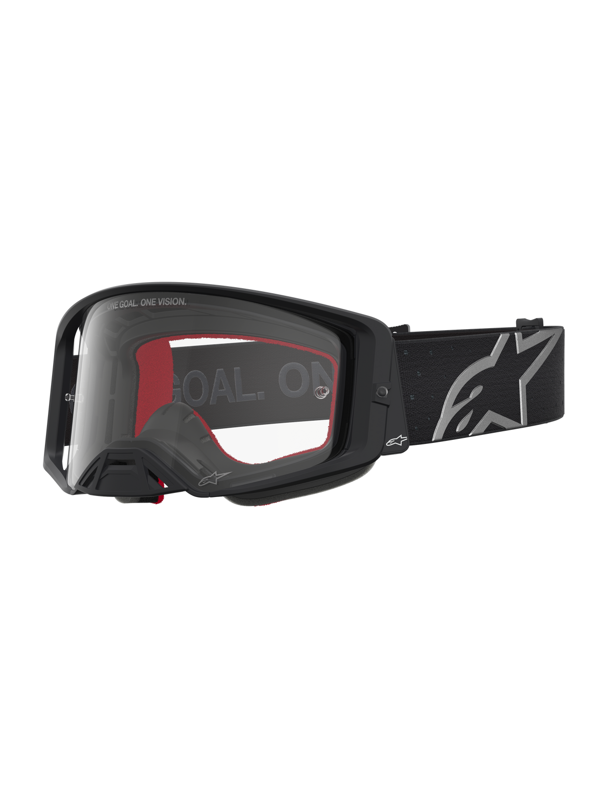 Alpinestars Supertech Vesta, gafas de motocross para off-road, negras mate y plateadas, con lente transparente