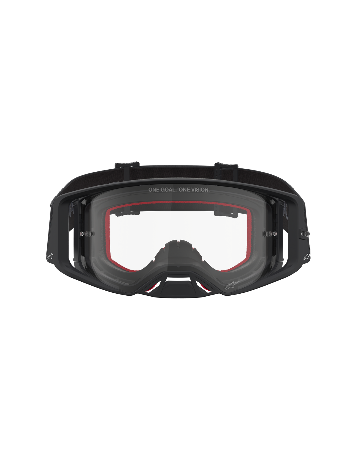 Alpinestars Gafas Supertech Vesta, gafas de motocross para off-road, negras y plateado mate con lente transparente