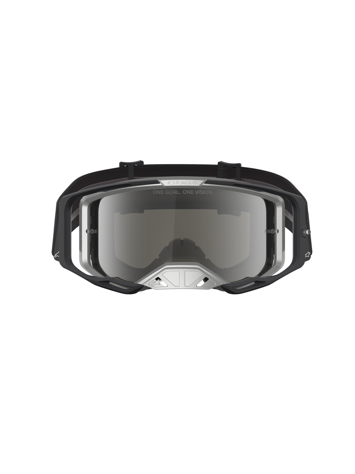 Alpinestars Vision 8 Amber Mirror, gafas de motocross, montura A-FLEX negra y plateada, lente de espejo
