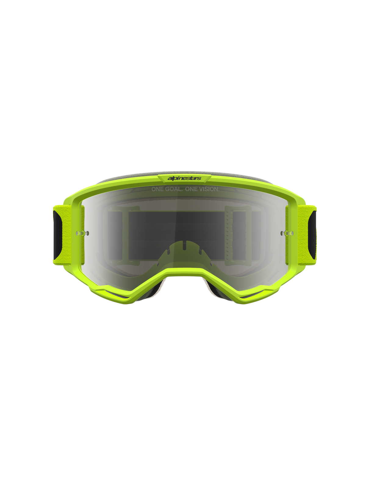 Gafas Alpinestars Vision 5 Rora, gafas de motocross amarillo flúor, lente plateada de espejo y ventilación RAM-AIR