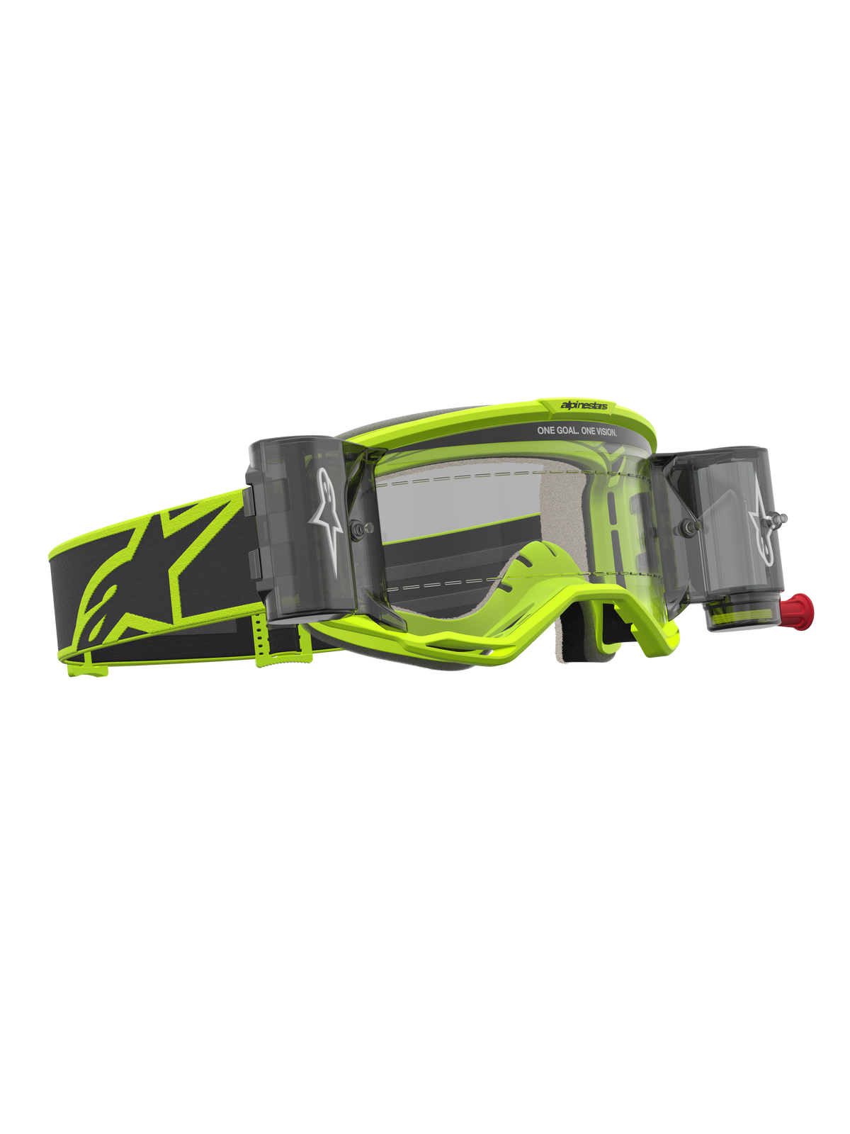Alpinestars Vision 5 Rora Roll Off, gafas de motocross, amarillas flúor y negras, con lente transparente y sistema Roll Off
