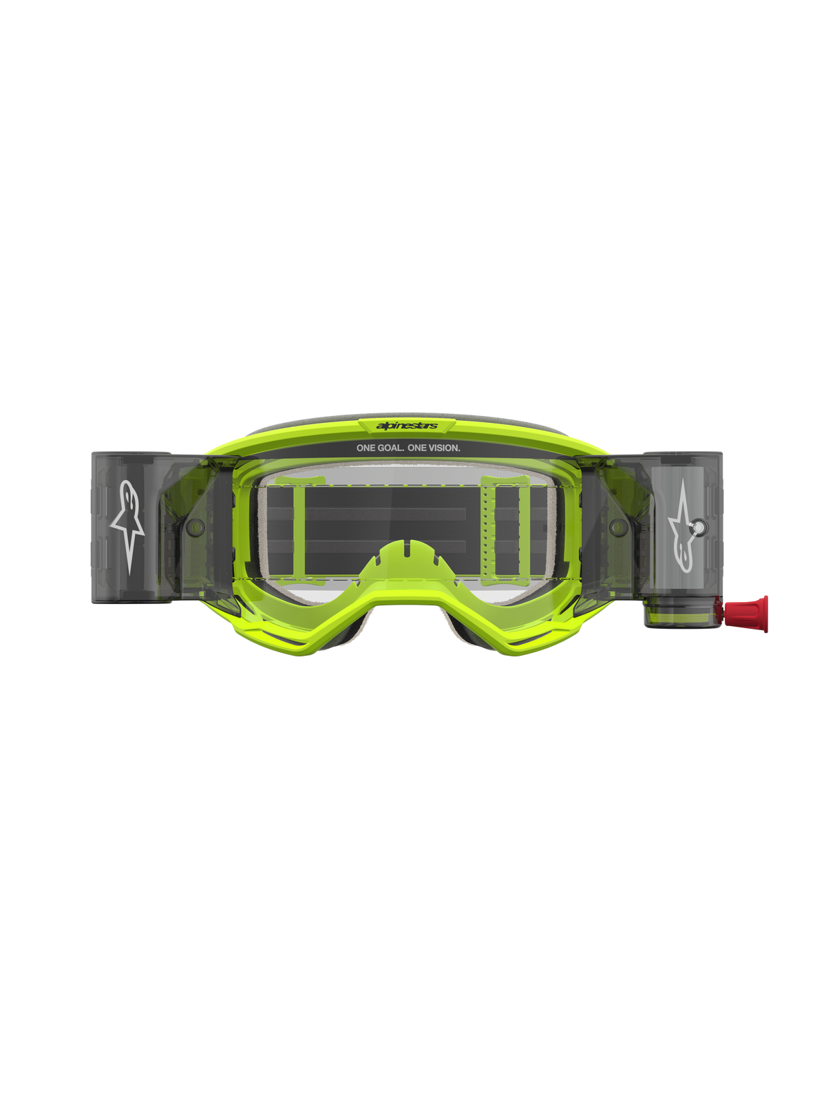 Alpinestars Vision 5 Rora Roll Off, gafas de motocross con sistema roll off, amarillas flúor y negras, lente transparente