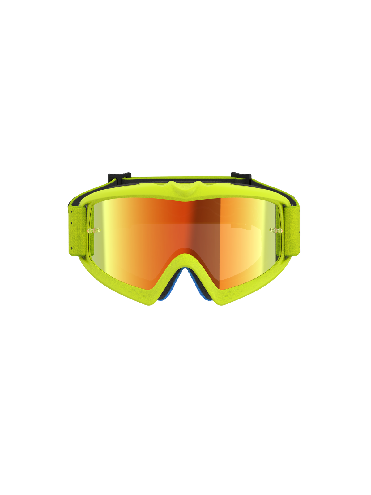 Alpinestars Gafas Vision Vesta Juveniles, gafas de motocross amarillo flúor con lente de espejo roja para jóvenes pilotos.