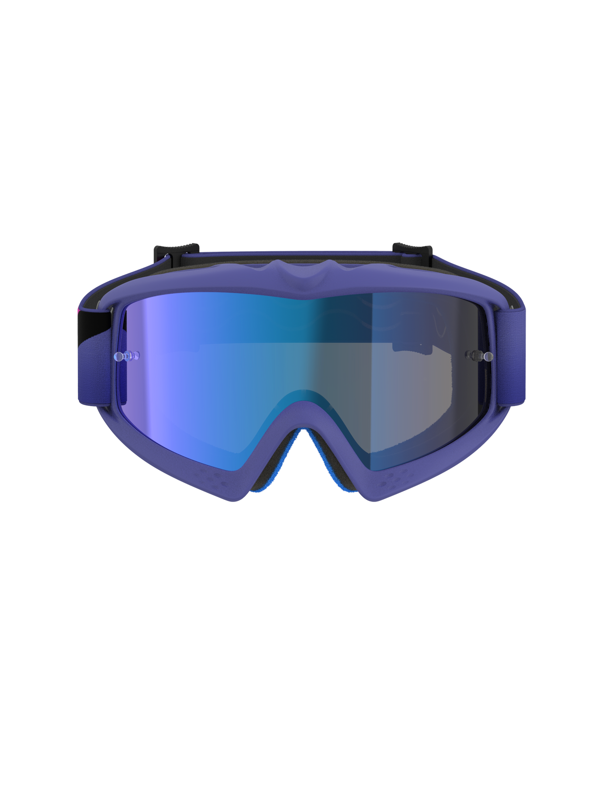 Alpinestars Vision Youth Corp Goggles, Motocross Goggles, Purple and Fluo Pink frame with Mirror Blue lens, youth-specific off-road eye protection, frontal view showing A-FLEX frame and multi-stage face foam construction