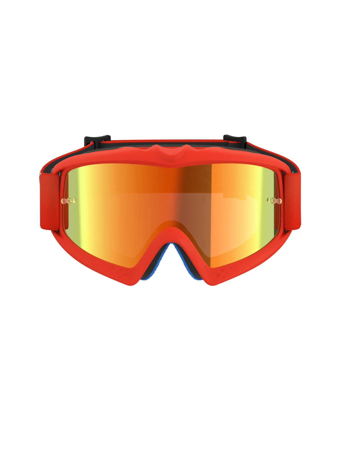 Gafas Alpinestars Vision Youth Corp, gafas de motocross, lente de espejo naranja y roja, con montura de uretano naranja brillante, lente con acabado de espejo y correa naranja a juego, diseñadas para jóvenes pilotos y carreras todoterreno