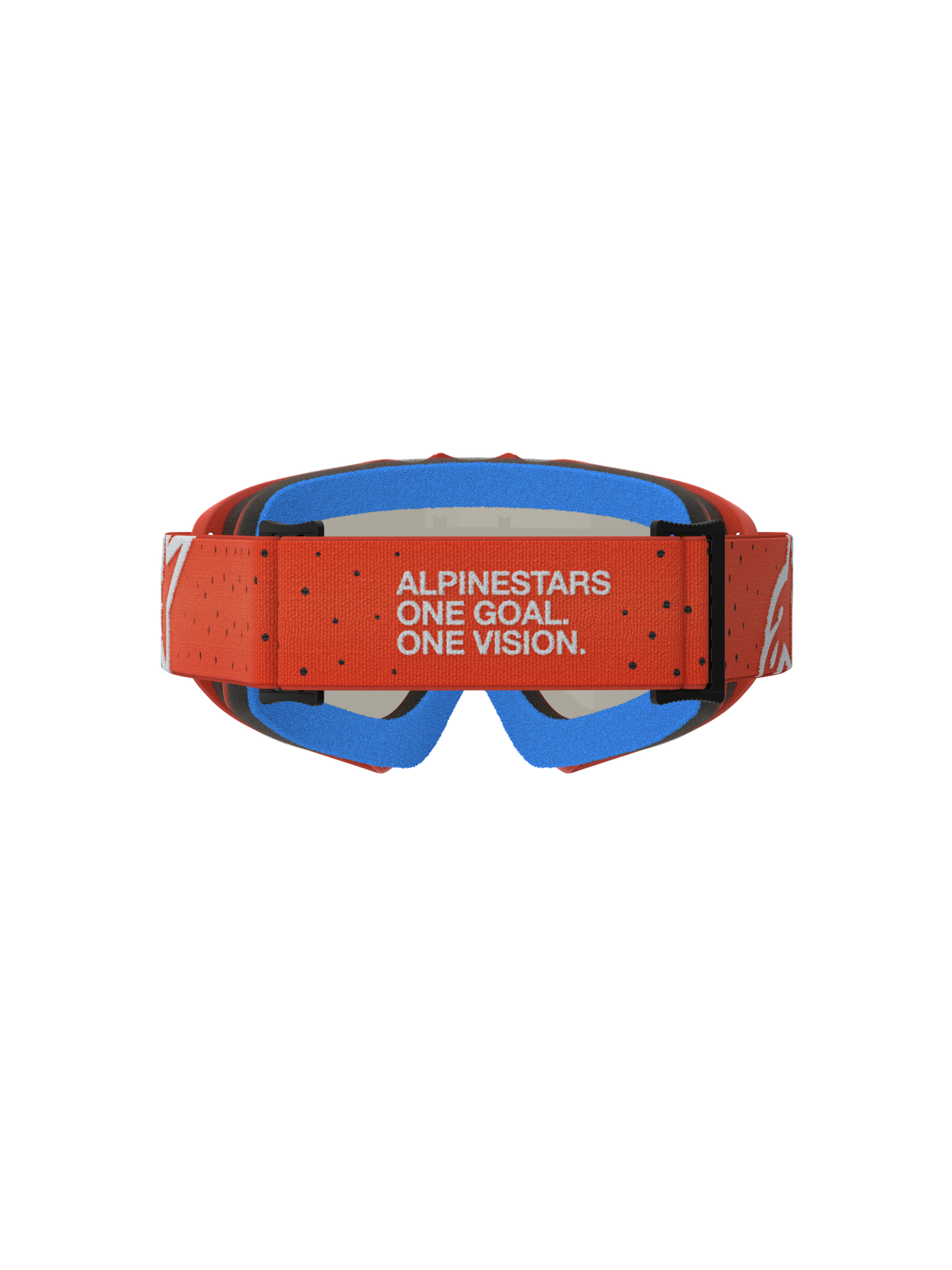 Alpinestars Vision Vesta Juvenil, gafas de motocross con correa naranja, lema de la marca y espuma azul