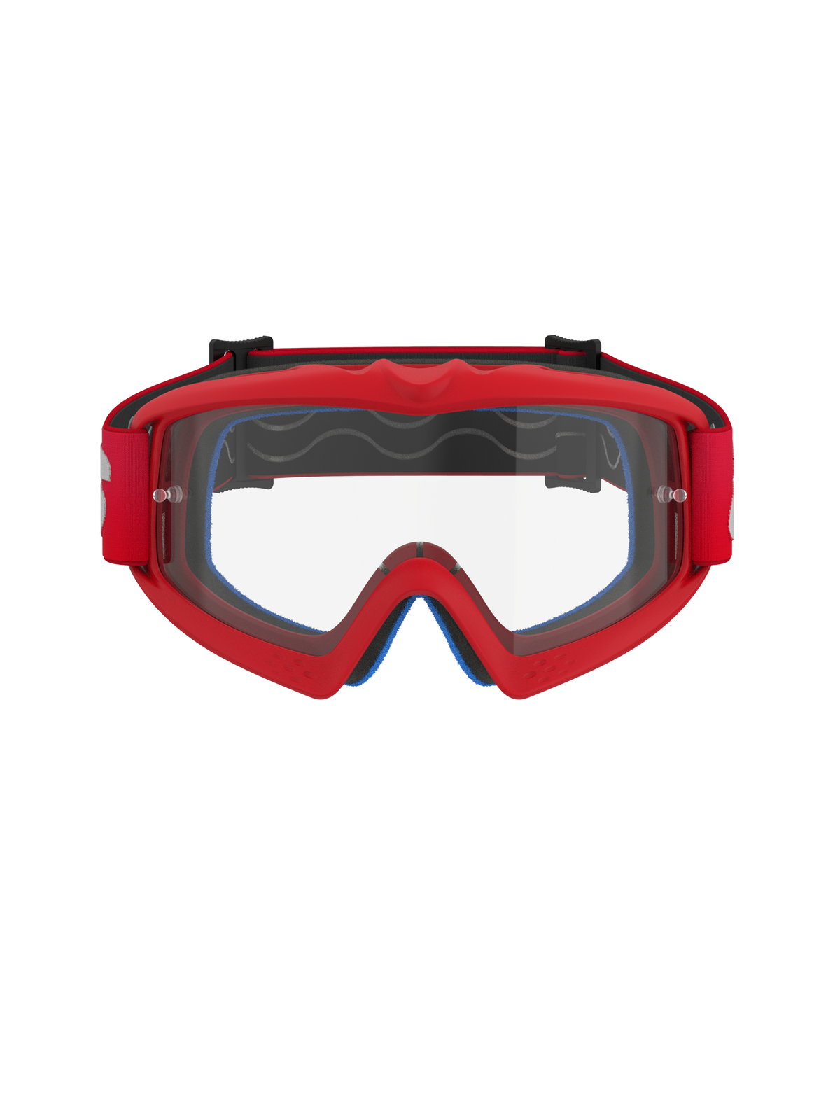 Gafas Alpinestars Vision Youth Blaze, rojas y transparentes, gafas de motocross para jóvenes con montura de uretano flexible, lente de policarbonato antivaho con postes para tear-off, vista frontal para rendimiento en carreras todoterreno