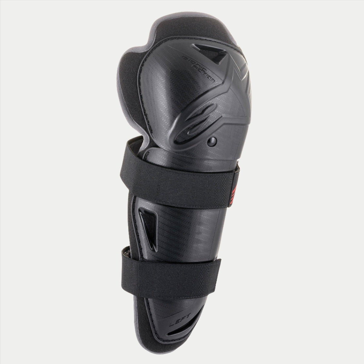 Protector de rodilla Alpinestars Youth Bionic Action, negro, protector individual con correas elásticas dobles, carcasa de plástico ergonómica y asimétrica con logotipo en relieve, equipo de protección de motocross y off-road para jóvenes pilotos