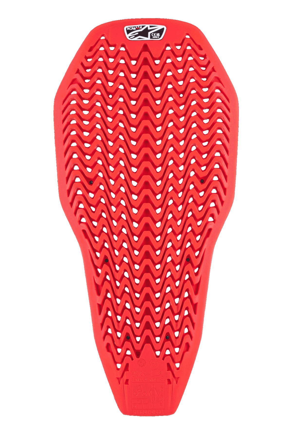 Alpinestars Nucleon Plasma Full Back Protector Insert, rojo, protección de espalda para motocicleta con un patrón perforado en zigzag, diseño ligero y flexible para ventilación, inserto de equipo de protección absorbente de impactos