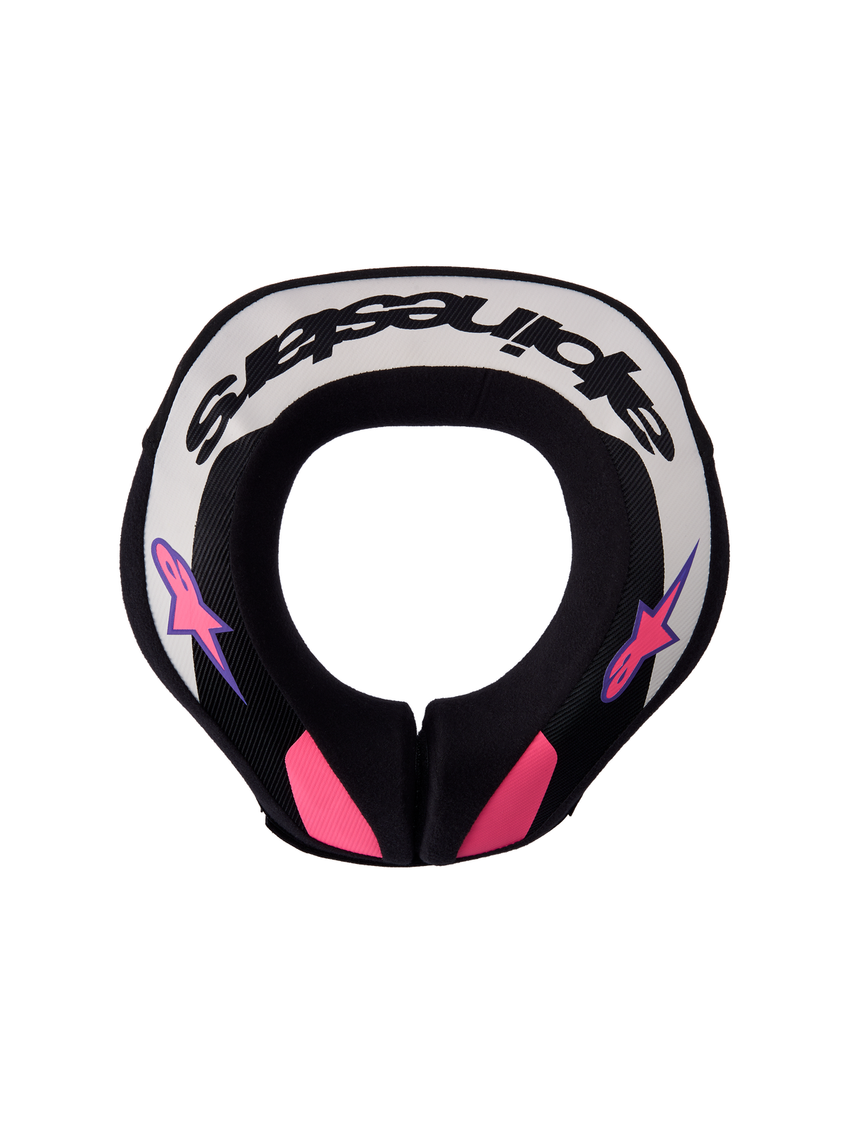 Alpinestars protector de cuello Sequence juvenil, equipo de protección para motocross, negro, gris claro y morado.