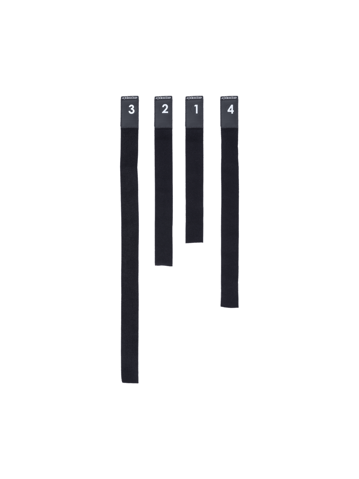 Alpinestars Correa Bionic 10 7, correas de repuesto para rodilleras, juego de cuatro correas numeradas en negro