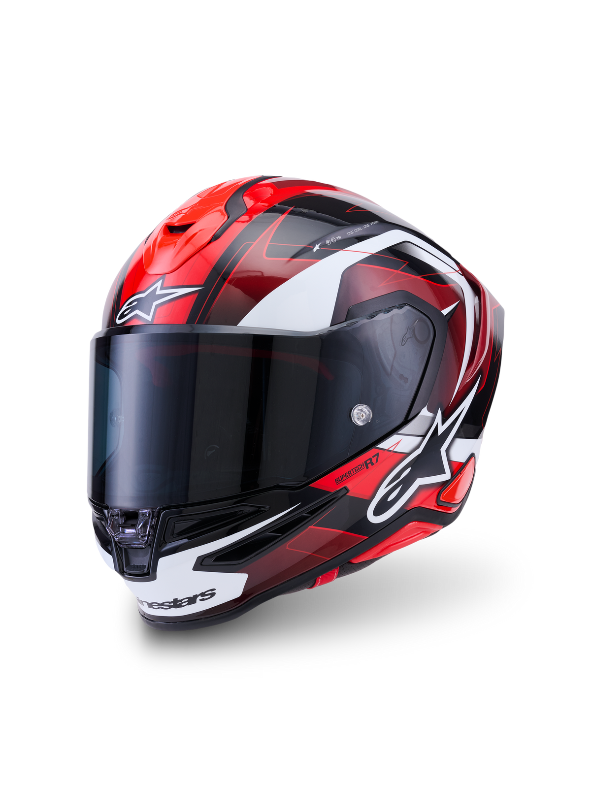 Casco Alpinestars S-R7 Kinetis ECE 22.06, casco integral de moto para carreras, negro, rojo y blanco, construcción de compuesto de carbono