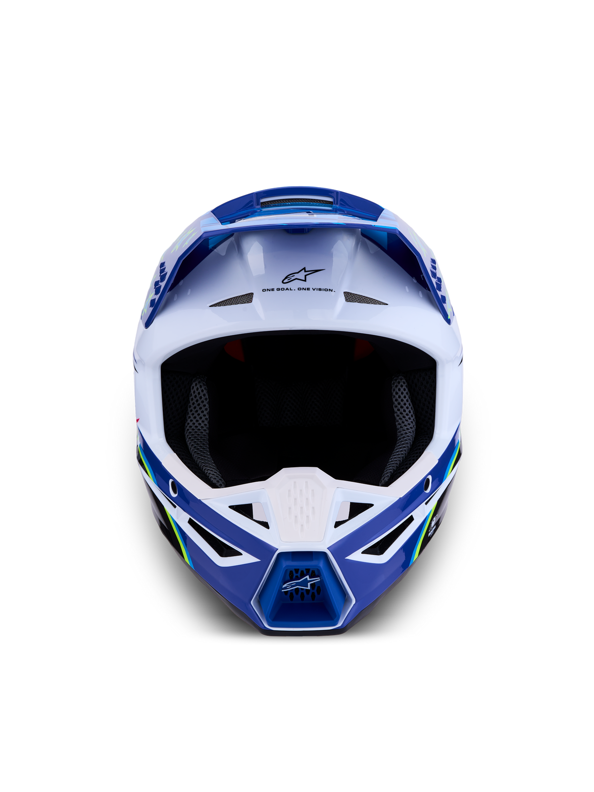 Alpinestars SM3 Falcon ECE06, casco de motocross azul y blanco, protección todoterreno con certificación ECE 2206.