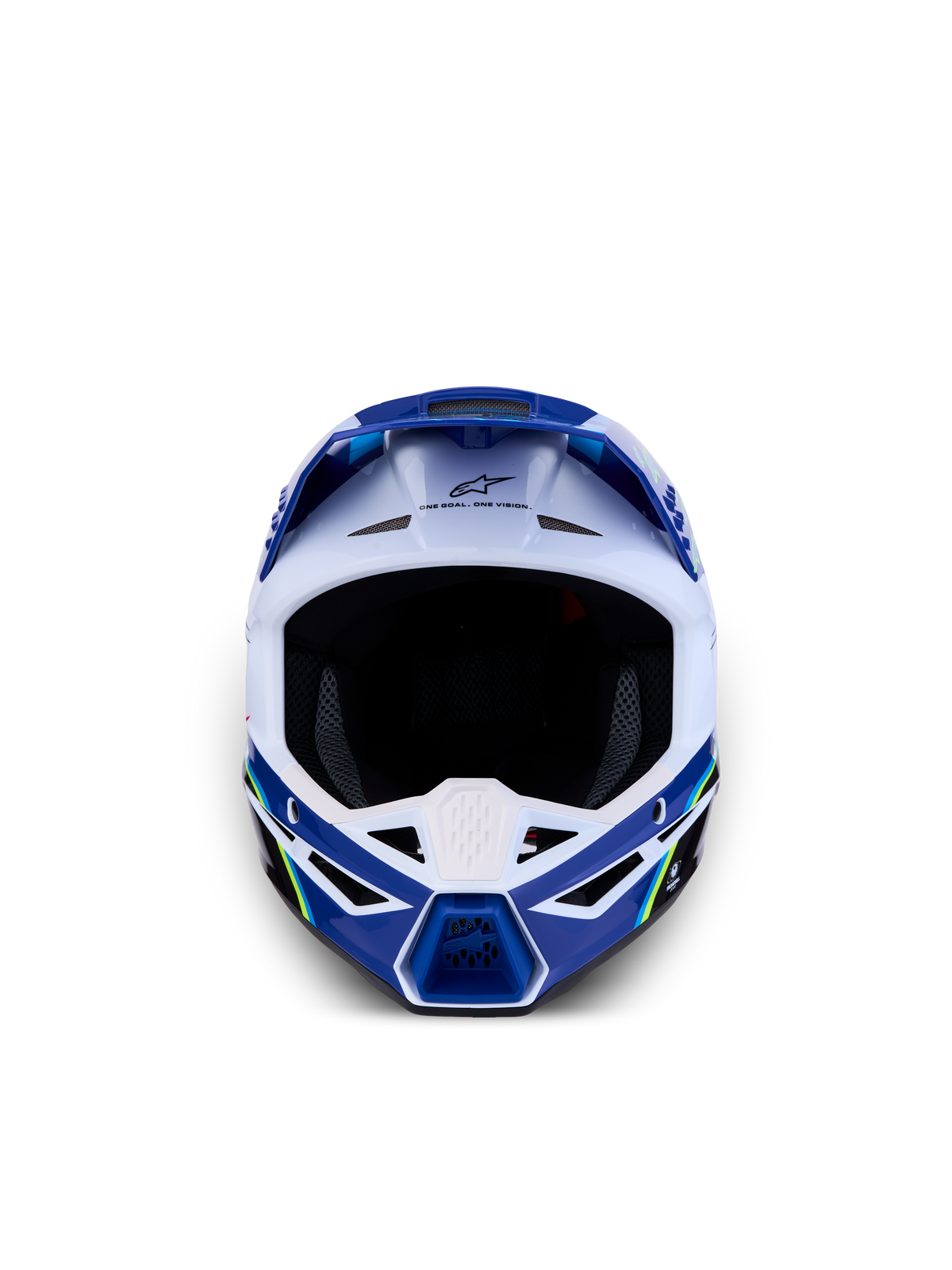 Alpinestars casco juvenil SM3 Falcon ECE06, casco de motocross azul y blanco con protección superior y ventilación