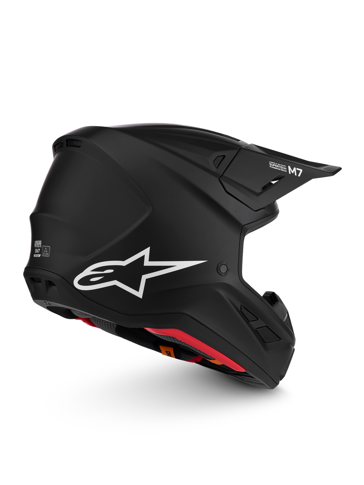 Alpinestars casco S-M7 Solid ECE06, casco de motocross negro mate con logo blanco, aerodinámico, certificado ECE 22.06