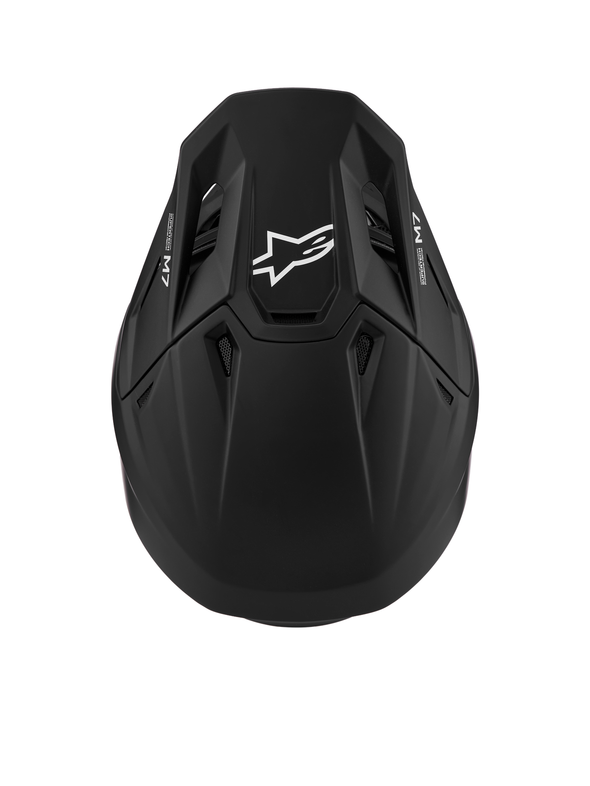 Alpinestars S-M7 Solid ECE06, casco de motocross para carreras off-road, negro mate con logotipo blanco, diseño aerodinámico con ventilación optimizada y certificación ECE 22.06