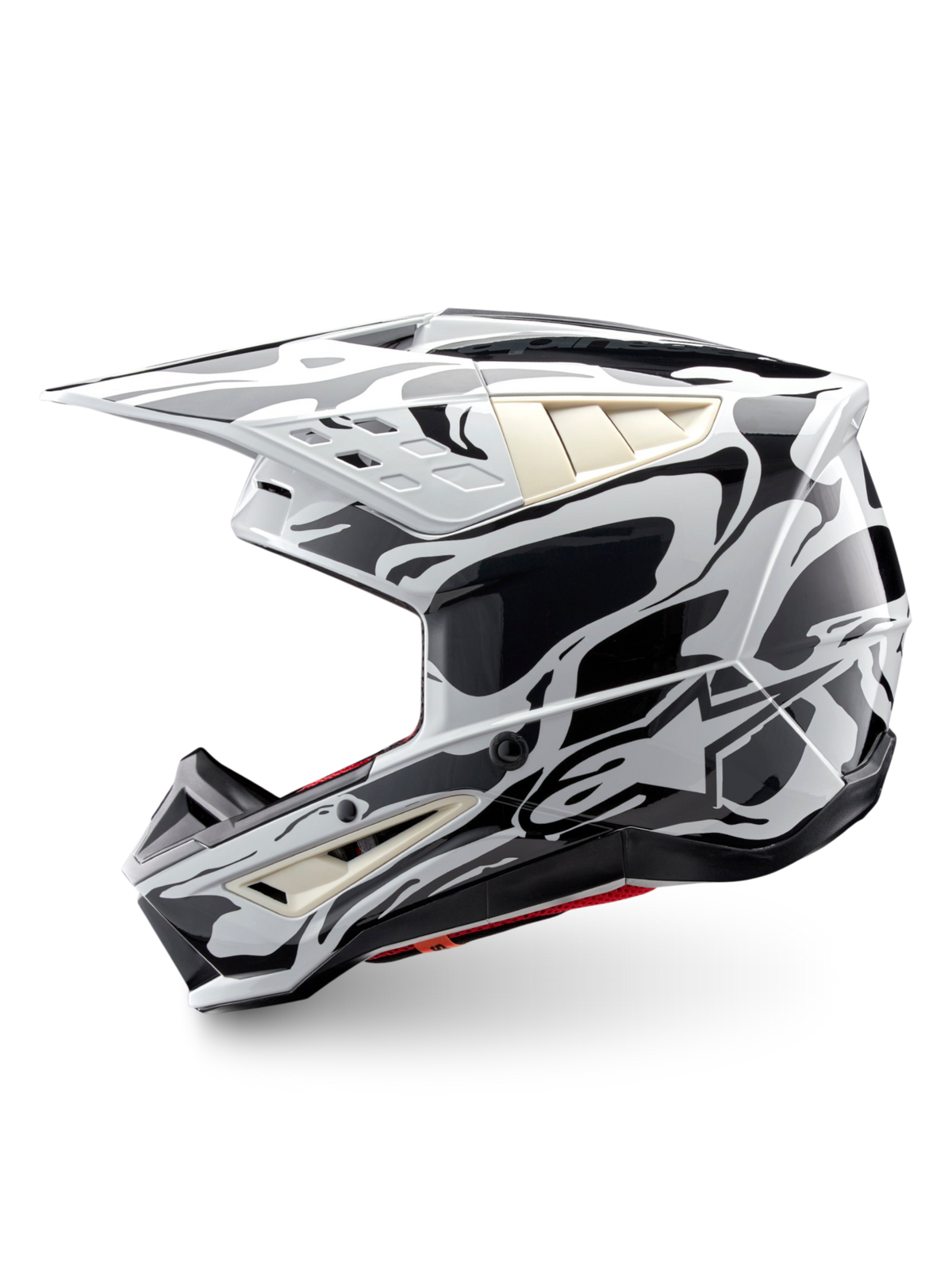 Alpinestars S-M5 Mineral, casco de motocross off-road, gris frío y gris oscuro brillante, certificado ECE 22.06