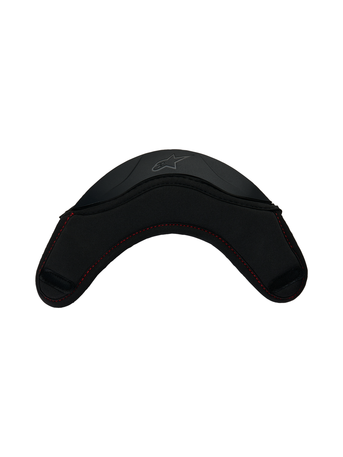 Alpinestars S-R7 Chin Curtain, cortina de barbilla para casco de moto racing, negro con costuras rojas y construcción de TPU