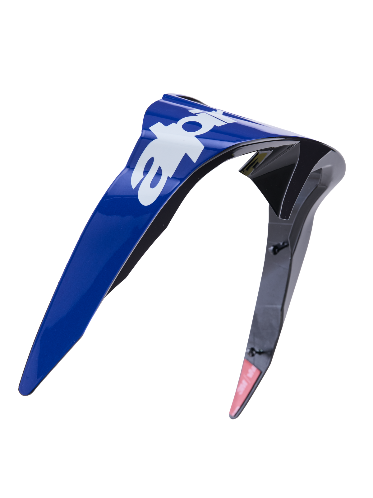 Alpinestars Supertech R10 Arius Standard Spoiler, accesorio para casco, azul brillante y negro con logotipo blanco, diseño aerodinámico de plástico moldeado, pieza de repuesto para cascos de carreras de motos