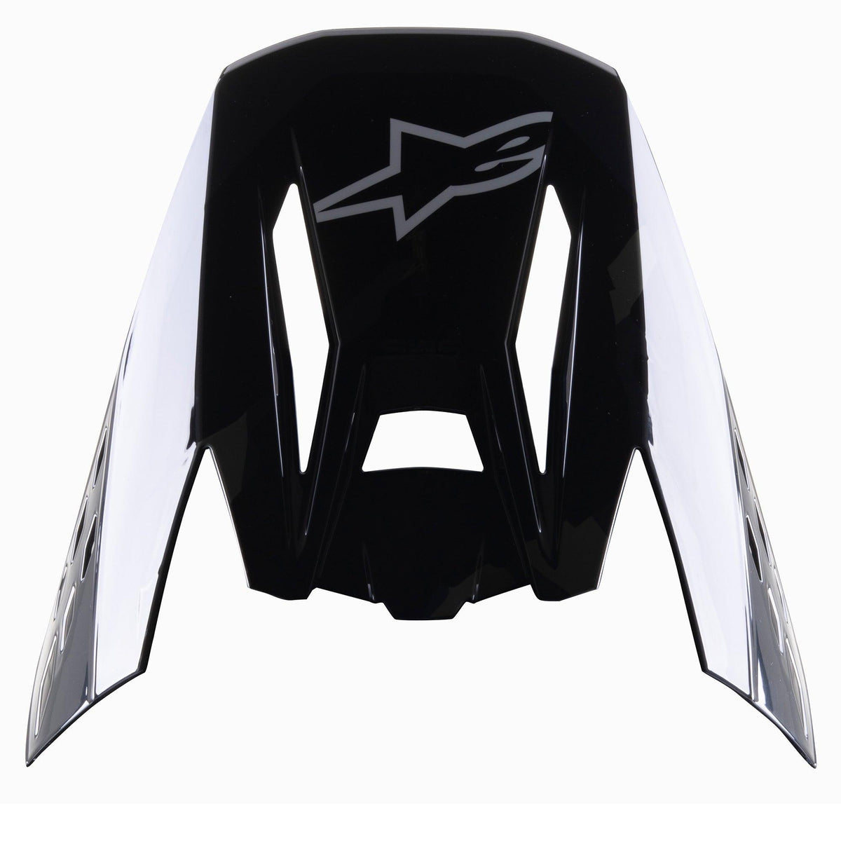 Visera Alpinestars S-M5 Rover, visera de repuesto para casco de motocross, negro antracita camuflaje brillante, con logotipo Alpinestars gris, diseño angular con detalles laterales de camuflaje, accesorio de repuesto para cascos de competición off-road