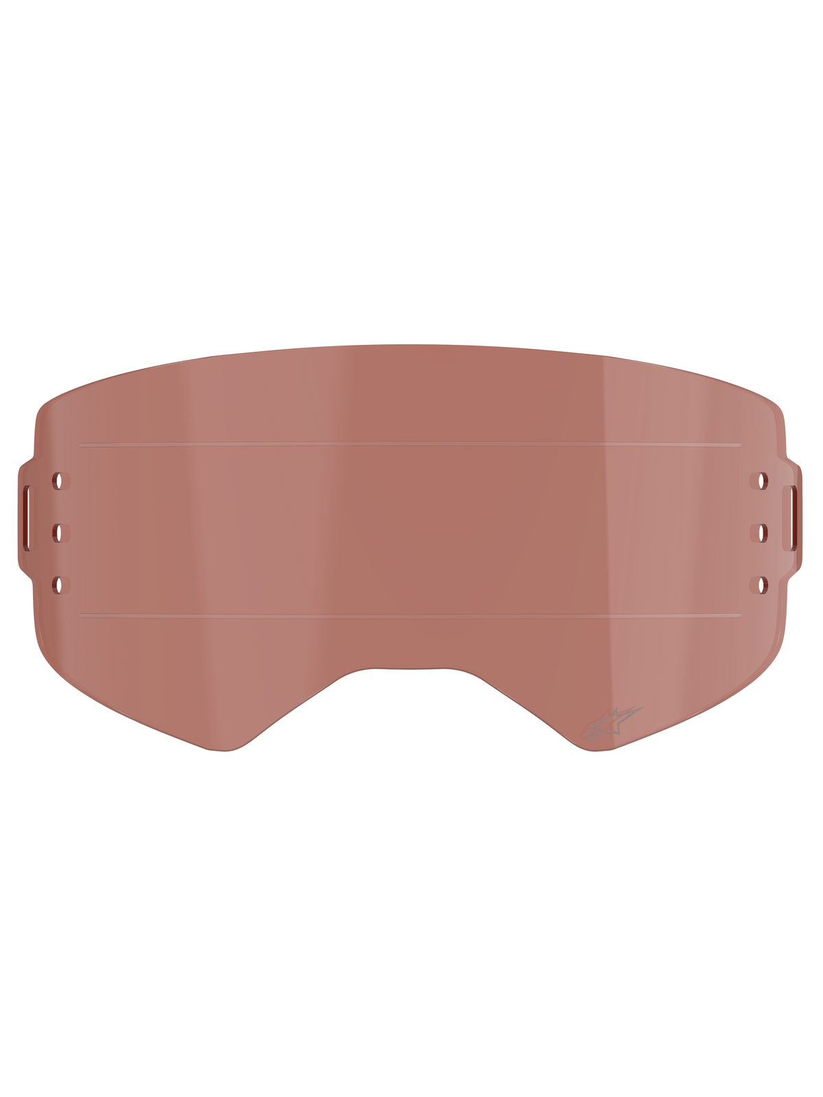 Lente Alpinestars Supertech Wide Vision Roll-Off, accesorio para gafas con tinte cobre rosa, incluye líneas de deslizamiento horizontales y puntos de montaje laterales, de policarbonato resistente a los impactos para motocross y uso todoterreno