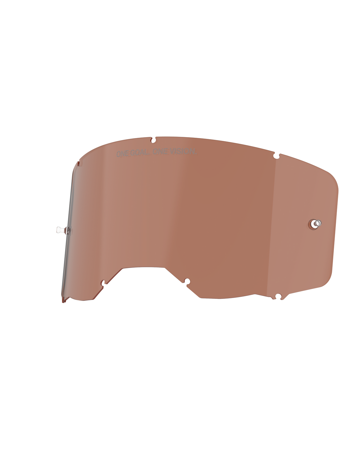 Alpinestars Vision 8-5-3 Replacement Goggle Lens, Copper Rose tint, featuring "ONE GOAL. ONE VISION." etching, high-clarity polycarbonate construction for motocross and off-road racing goggles