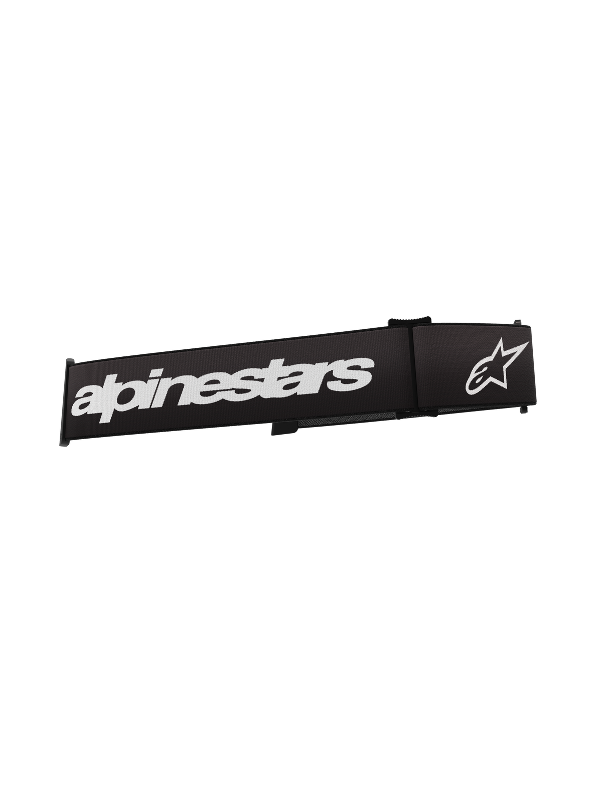 Correa para gafas Alpinestars Supertech, accesorio para gafas de motocross, negro y blanco, con el nombre de la marca y el logotipo de estrella de Alpinestars en blanco, correa de repuesto tejida duradera para gafas de moto todoterreno