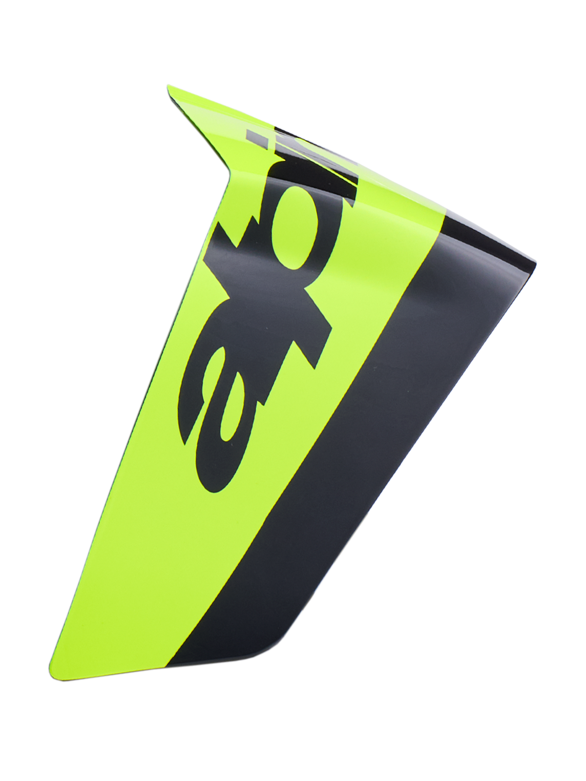 Alpinestars Supertech R10 Arius Race Spoiler, alerón aerodinámico para casco de moto, amarillo neón y negro, acabado brillante con marca en negro llamativo, pieza de repuesto para cascos de carreras