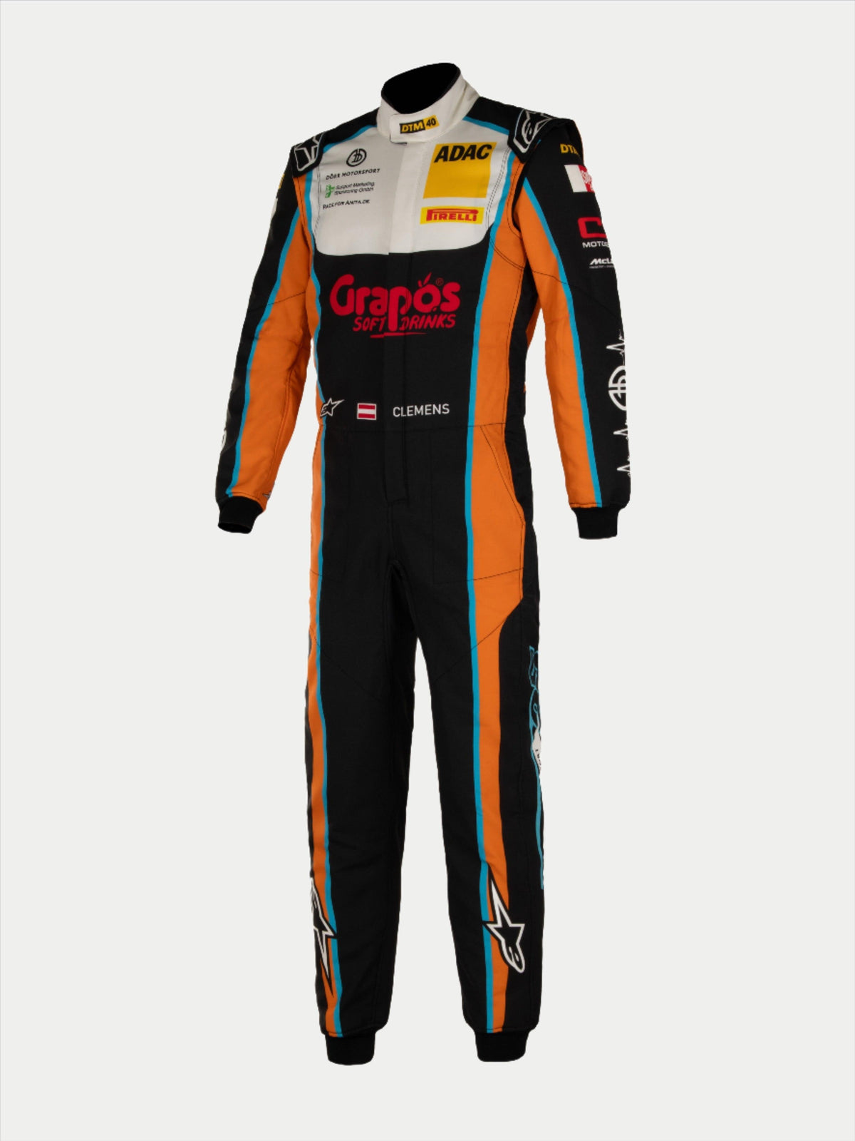 Alpinestars Tech Vision V3, traje de carreras de automovilismo, negro y naranja, material Nomex ignífugo, certificado FIA.