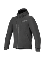 Alpinestars chaqueta Domino Tech, chaqueta de moto urbana para hombre, negra, softshell resistente al agua, con capucha fija y protectores certificados CE