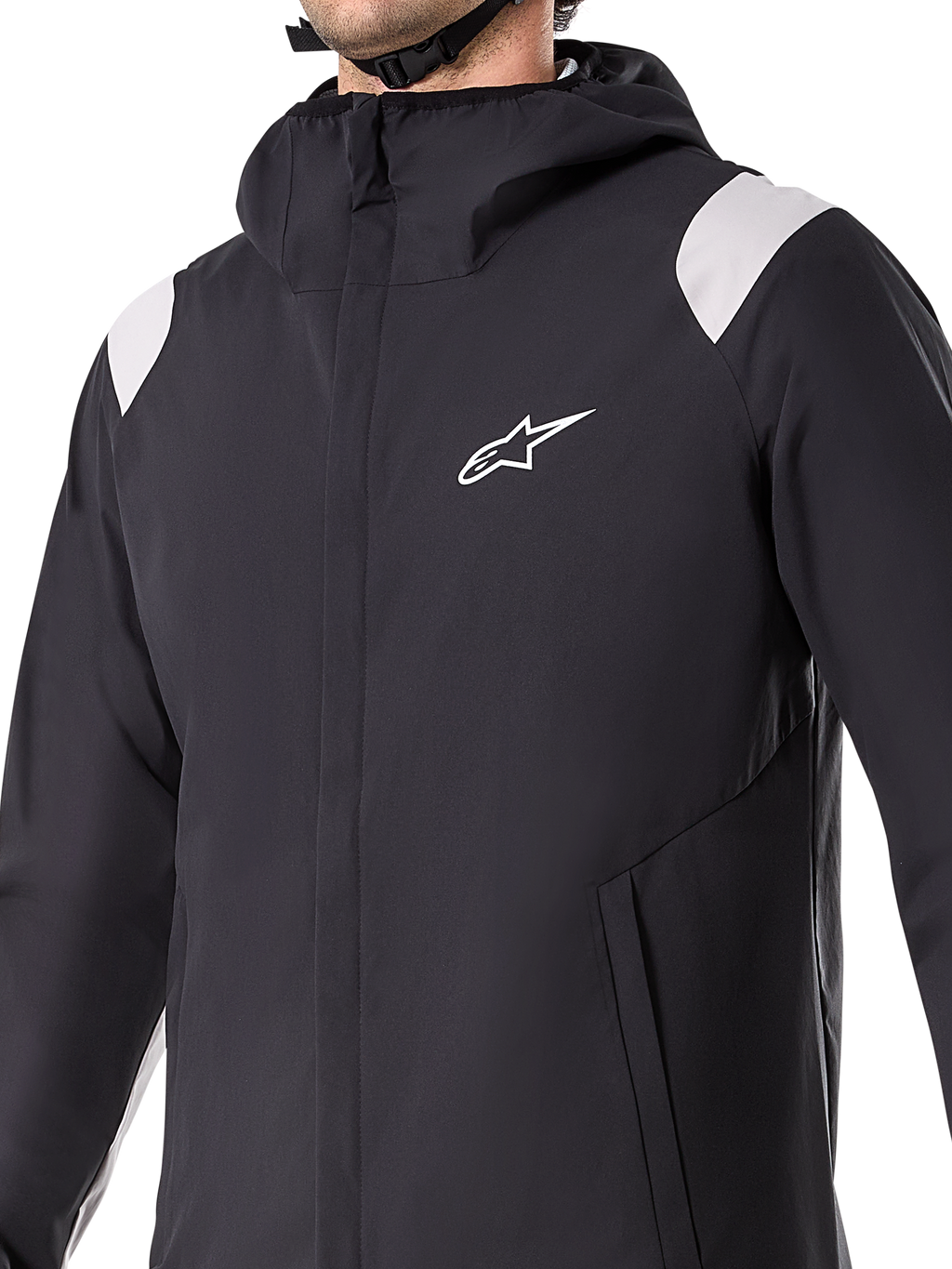 Chaqueta para la lluvia Alpinestars A-Dura, negra, chaqueta de ciclismo impermeable de 2.5 capas con capucha, cremallera frontal YKK y bolsillos con forro de malla, puños ajustables, diseñada para ciclismo de montaña y protección en cualquier clima