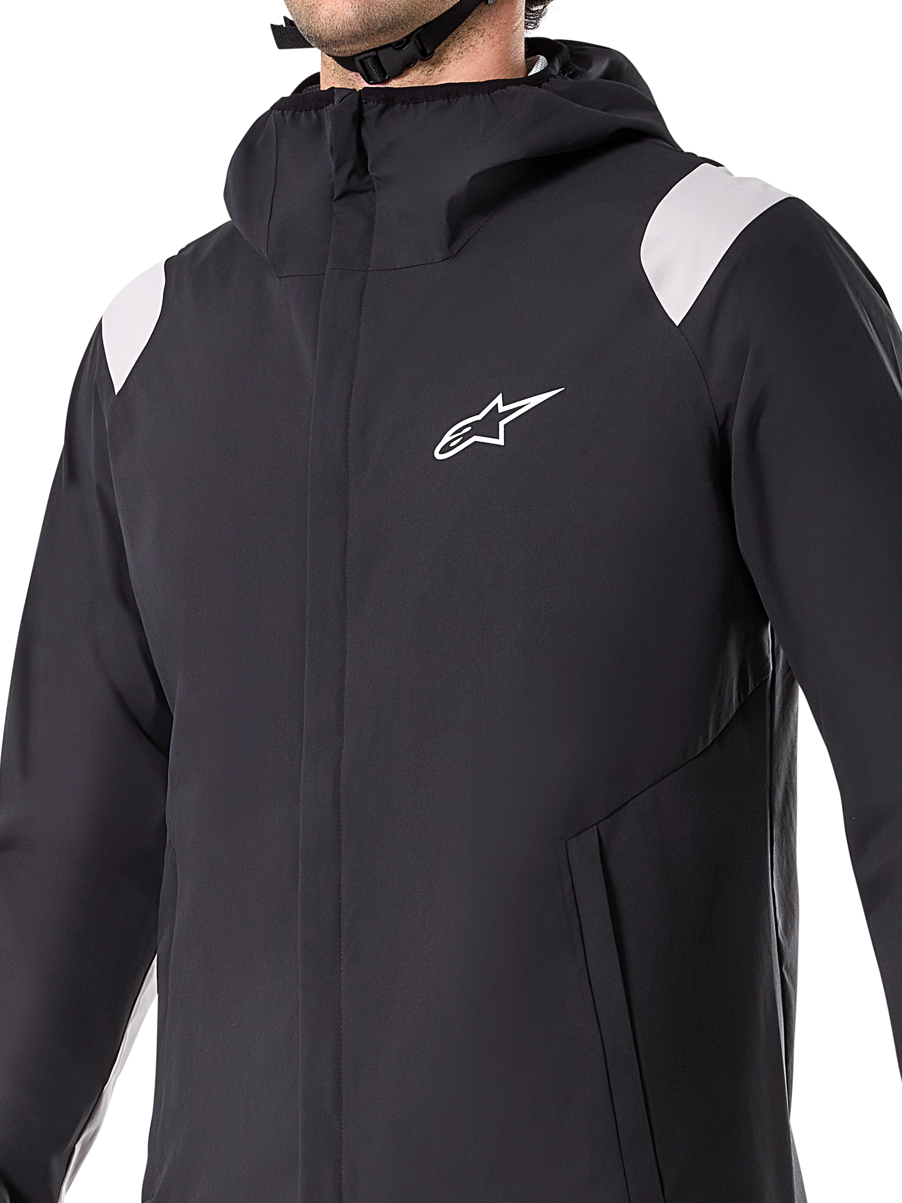 Chaqueta para la lluvia Alpinestars A-Dura, negra, chaqueta de ciclismo impermeable de 2.5 capas con capucha, cremallera frontal YKK y bolsillos con forro de malla, puños ajustables, diseñada para ciclismo de montaña y protección en cualquier clima