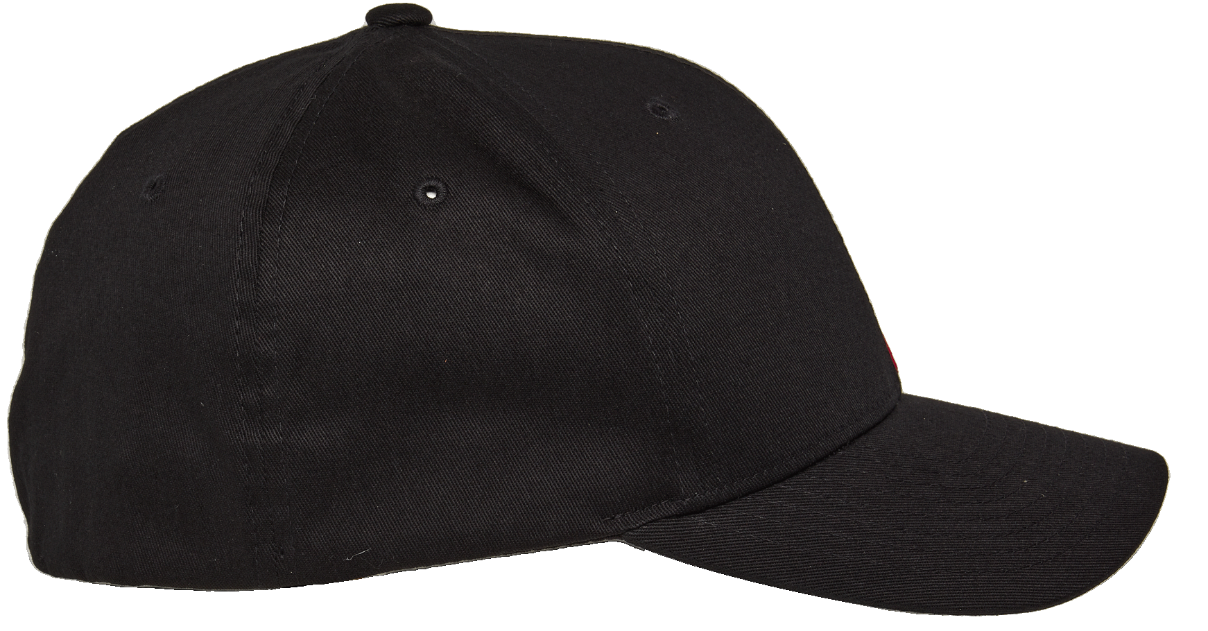 Alpinestars Corp Shift 2 Curved Brim, gorra de béisbol, negra, vista de perfil lateral, visera curva, corona estructurada con ojales, accesorio casual inspirado en el automovilismo