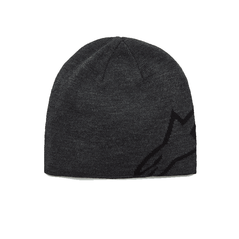 Alpinestars Corp Shift Beanie, gorro de punto, color gris marengo y negro, con un gran logotipo Alpinestars de jacquard negro en el lateral, construcción de punto jersey, accesorio de invierno casual inspirado en el automovilismo