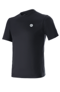 Alpinestars Dot Tech Tee, camiseta de manga corta, negra, pequeño logo circular con la estrella de Alpinestars en el pecho, ropa técnica de MTB