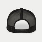 Gorra Alpinestars Flag Snapback, Negro Militar, vista trasera con paneles de malla elástica negra y cierre ajustable de plástico snapback, accesorio de estilo urbano casual